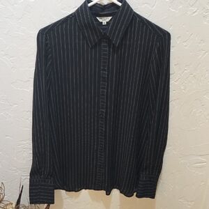 Max Studio Black and White Striped Men's Shirt